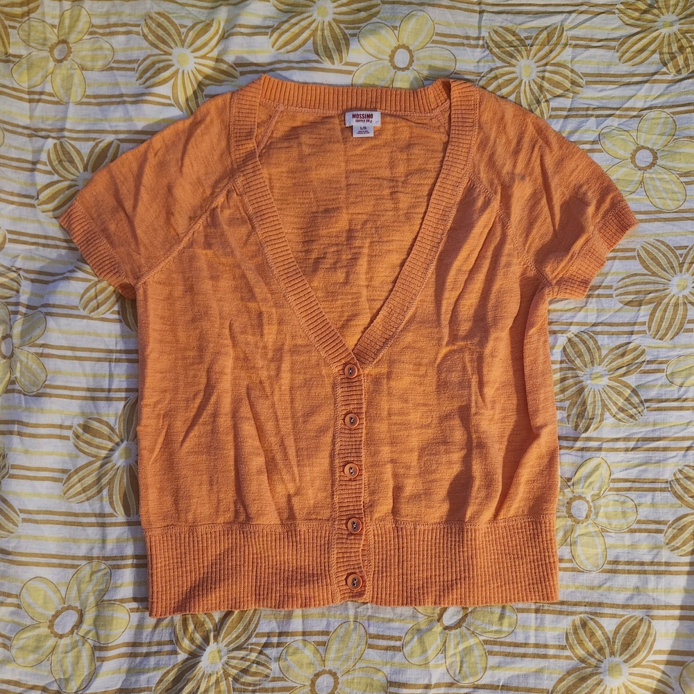 Mossimo Supply Co. Orange Knit Cardigan